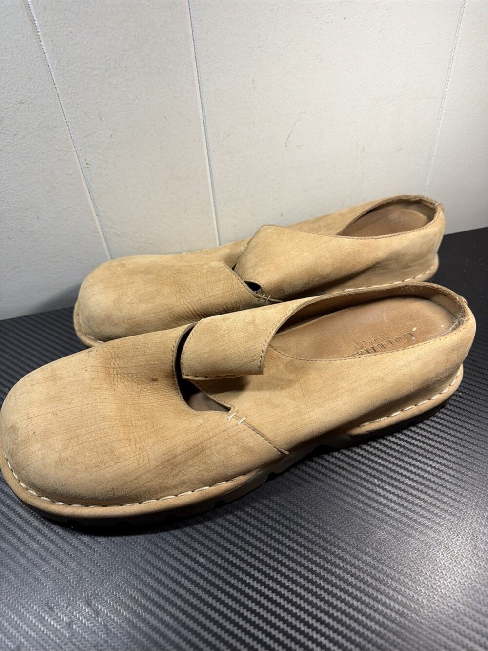 Cole Haan Khaki Tan Suede Slip On Mens Sandals Size 13 A2
